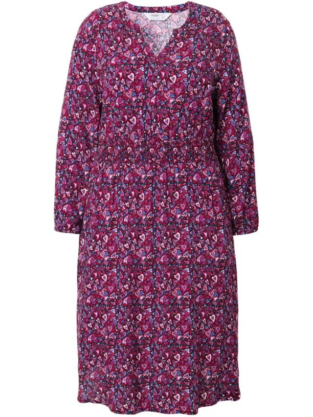Angel of Style Dames - Midi-jurk A-lijn hartmotief - Zwart