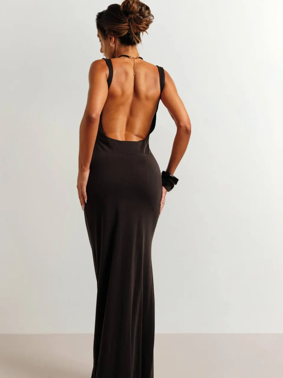 boohoo Dames Superzachte Modal Jurk Met Lage Open Rug zwart, foto 3