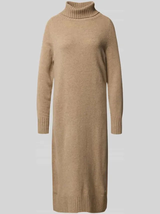 Fynch-Hatton Gebreide jurk met rolkraag beige, foto 2