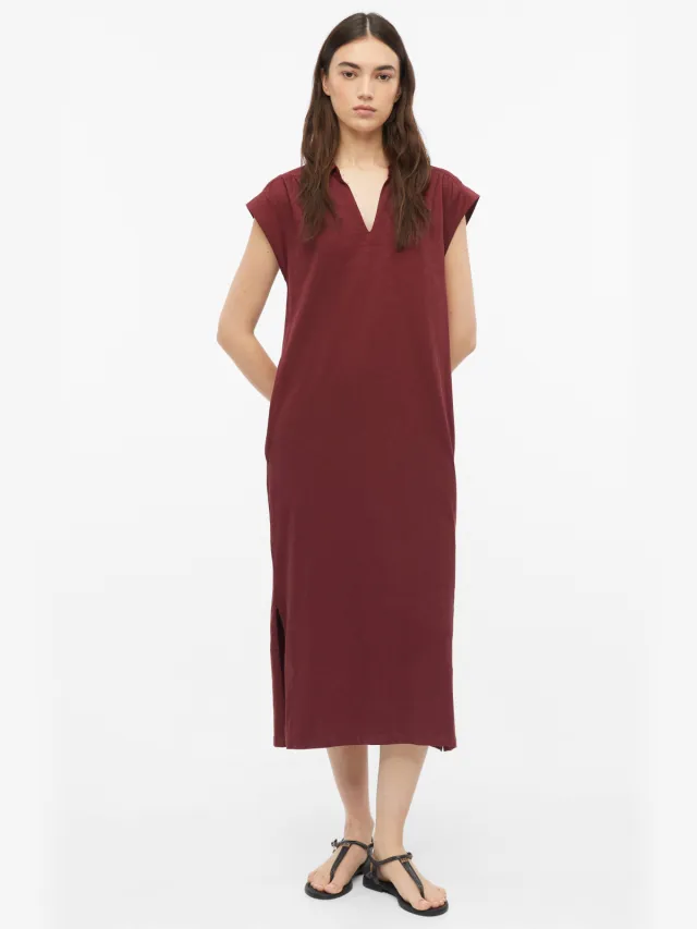 s.Oliver midi jurk donkerrood