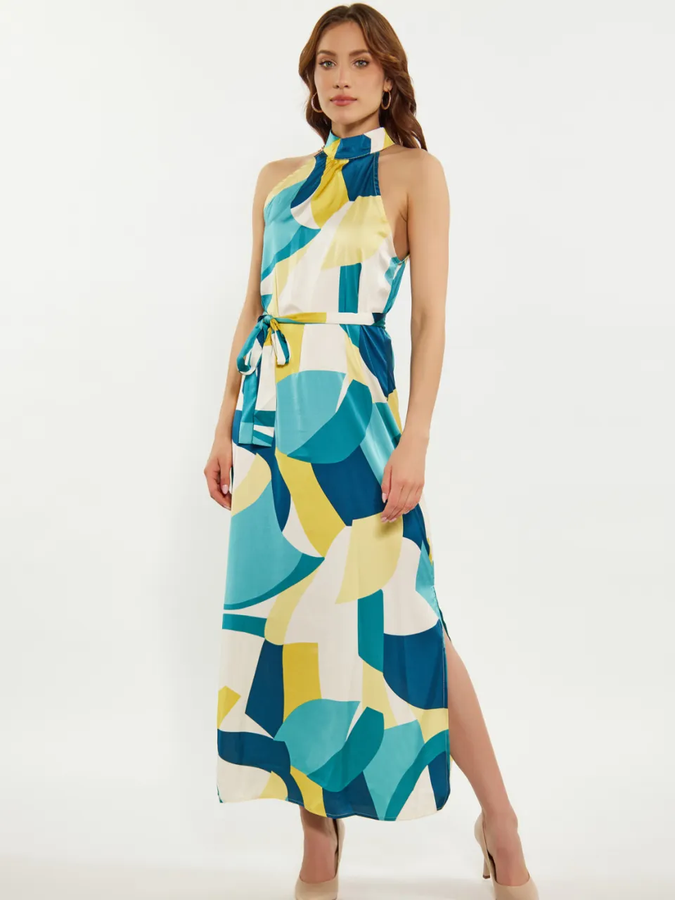 Faina Jurk Dames Blauw Veelkleurig