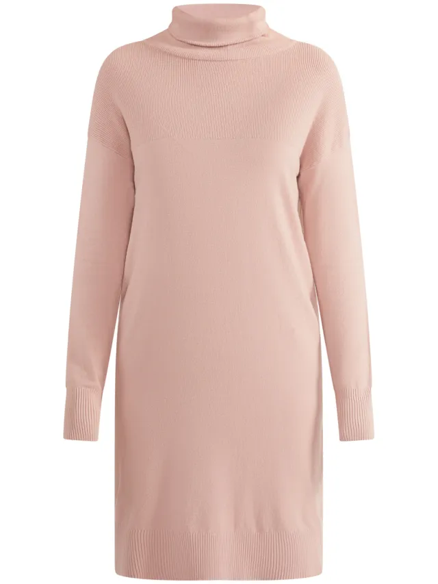 Usha Gebreide midi-jurk met lange mouwen lynnea Dames oud roze Veelkleurig