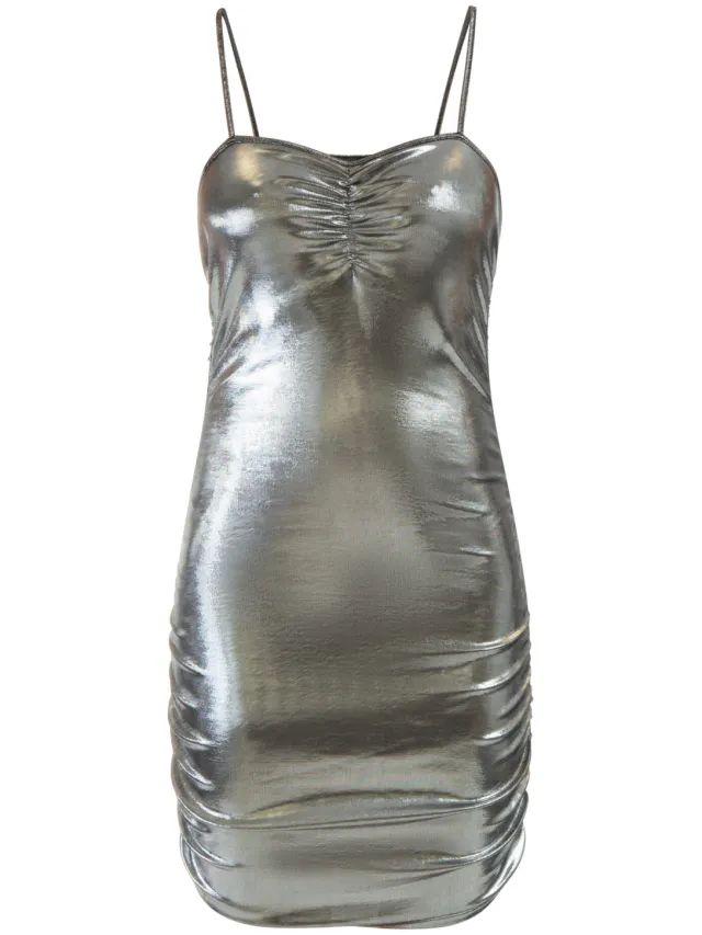 Faina Gebreid mini-jurkje Dames Zwart metallic, foto 2