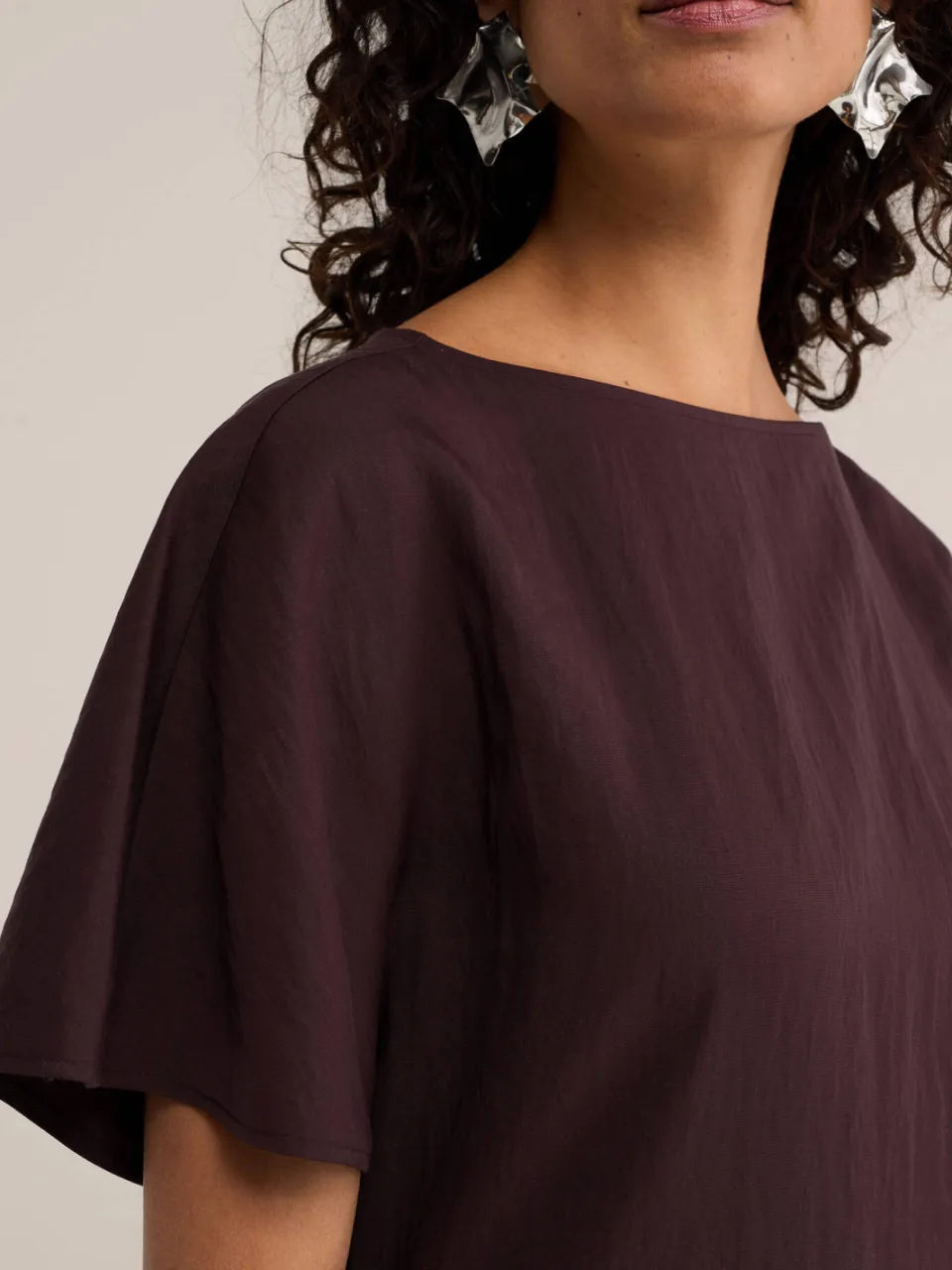 WE Fashion WE STUDIO asymmetrische midi jurk - bruin, foto 5