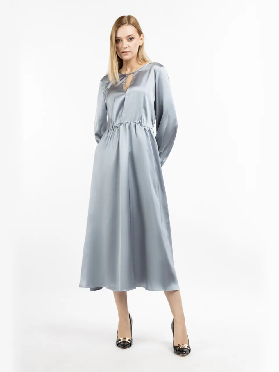 dreimaster midi-jurk Dames Grijs-blauw