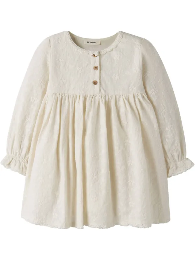 Lil' Atelier Mini midi jurk offwhite