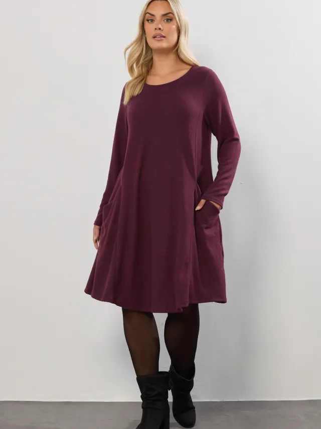 Yours Paarse Soft Touch Pocket Tuniekjurk Purple