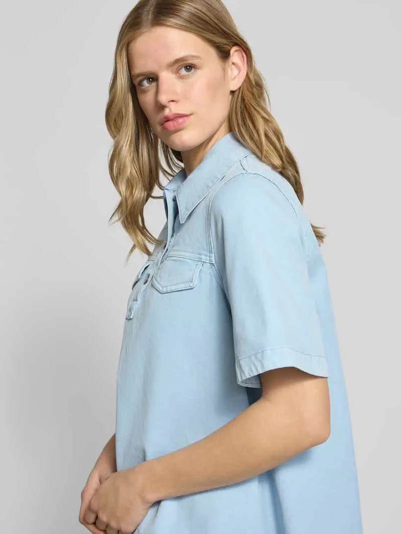 Tommy Jeans Oversized mini-jurk van puur katoen lichtblauw, foto 5