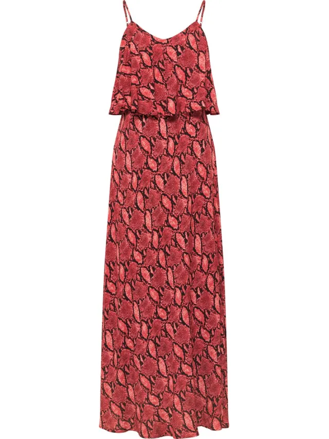 Faina Maxi-jurk met slangenprint nelice rode slang