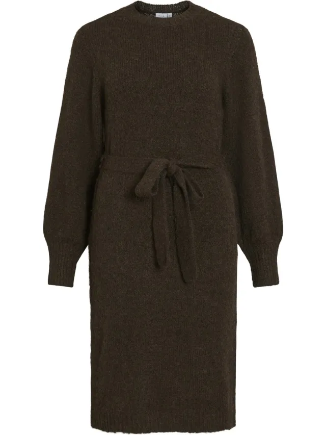 Vila VILAMPE O-NECK L/S KNIT MIDI DRESS-NOOS - Dames - Mini jurken Coffee Bean