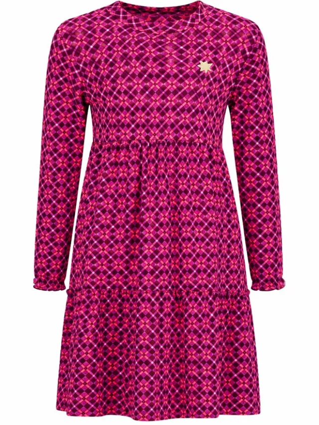 B.Nosy Y607-5861 Jurk meisjes roze-152 SMART AOP