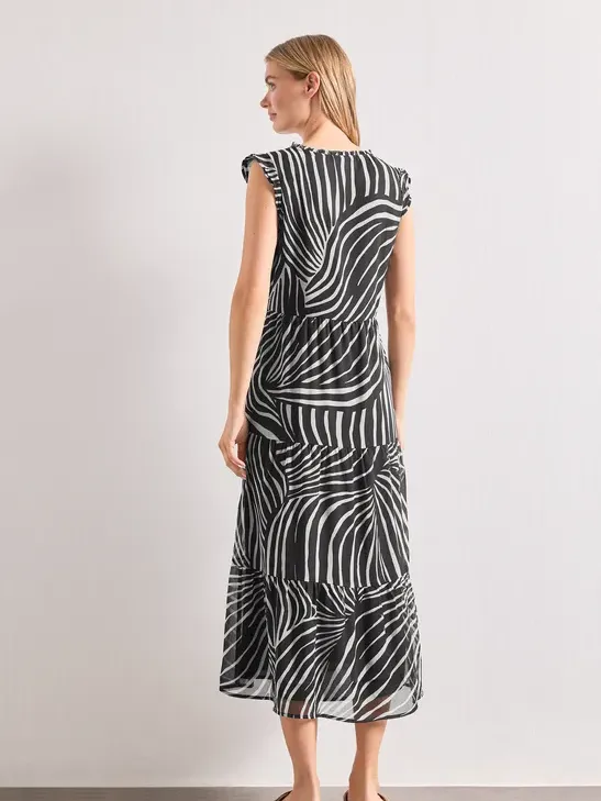 Street One Maxijurk van chiffon met print zwart, foto 2