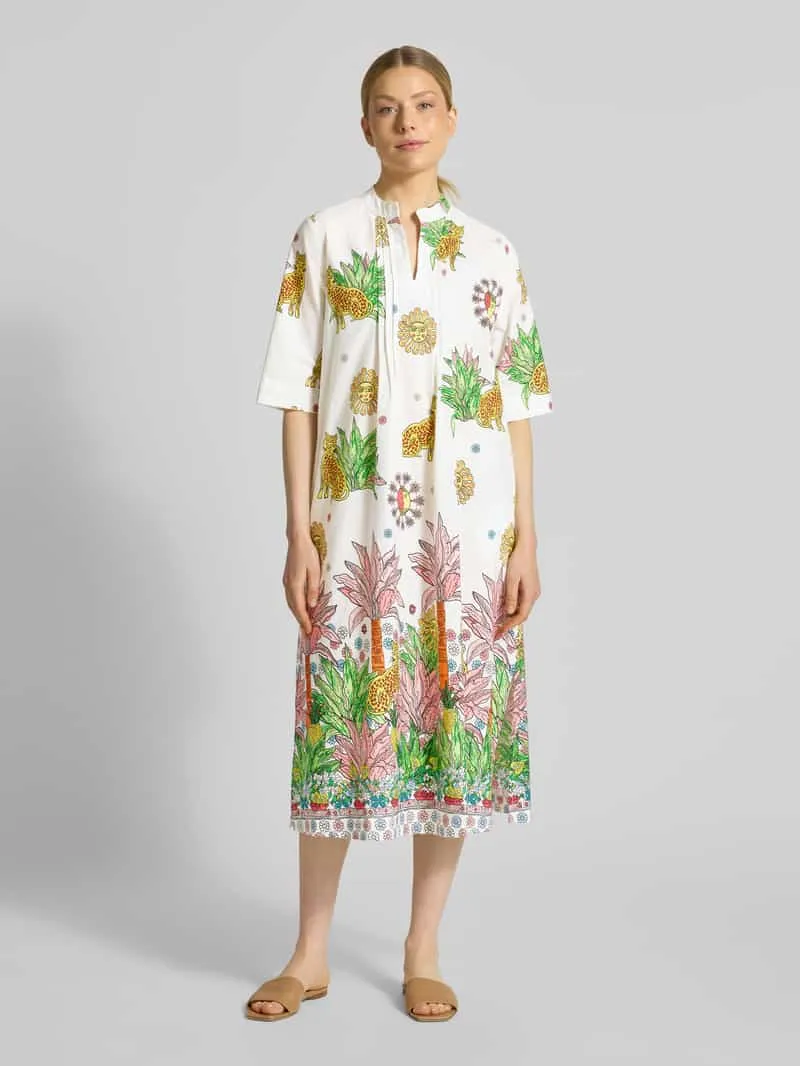 Emily Van den Bergh midi-jurk met V-hals Offwhite