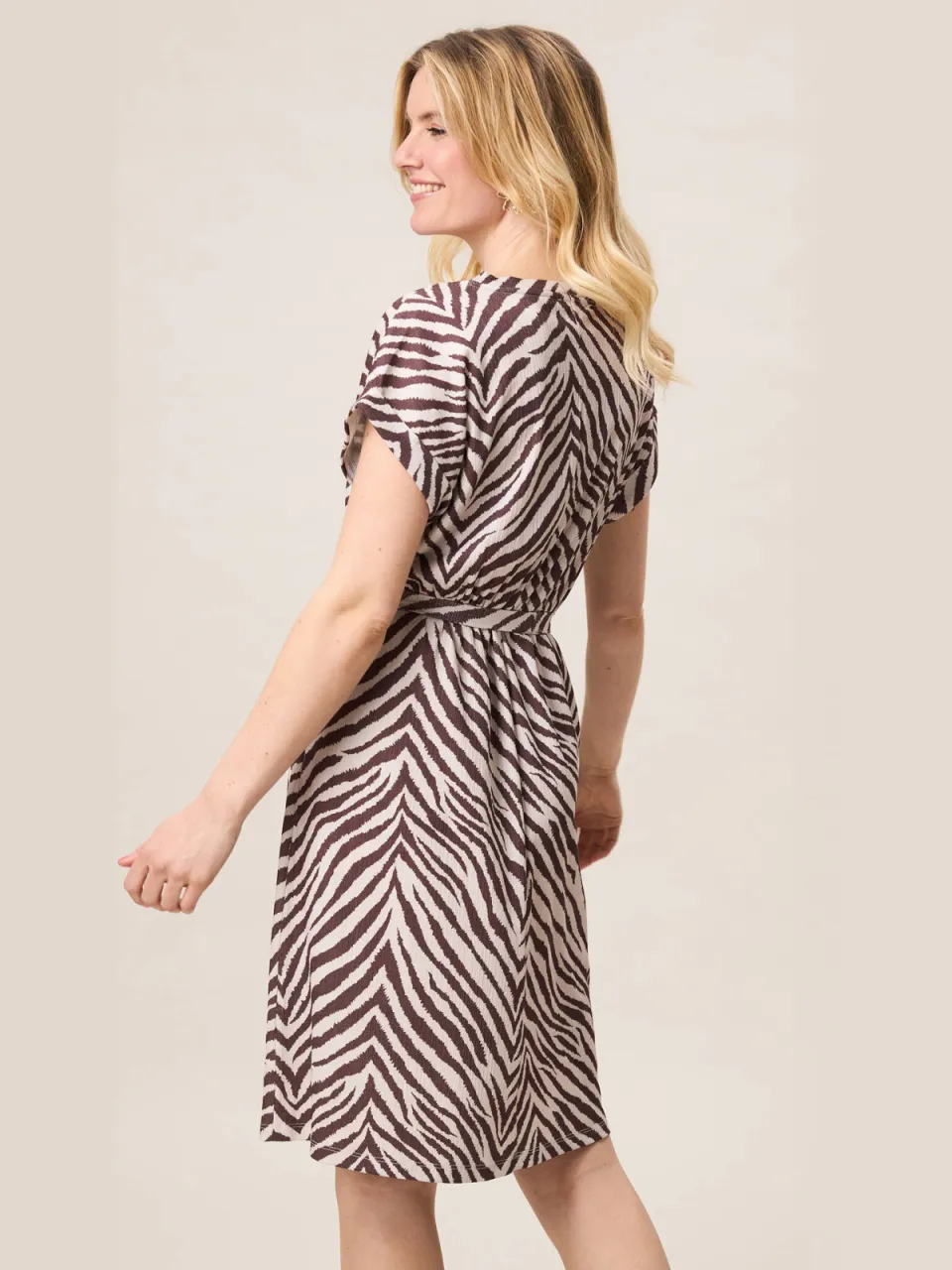 Miss Etam zomerjurk met zebraprint ecru, foto 3