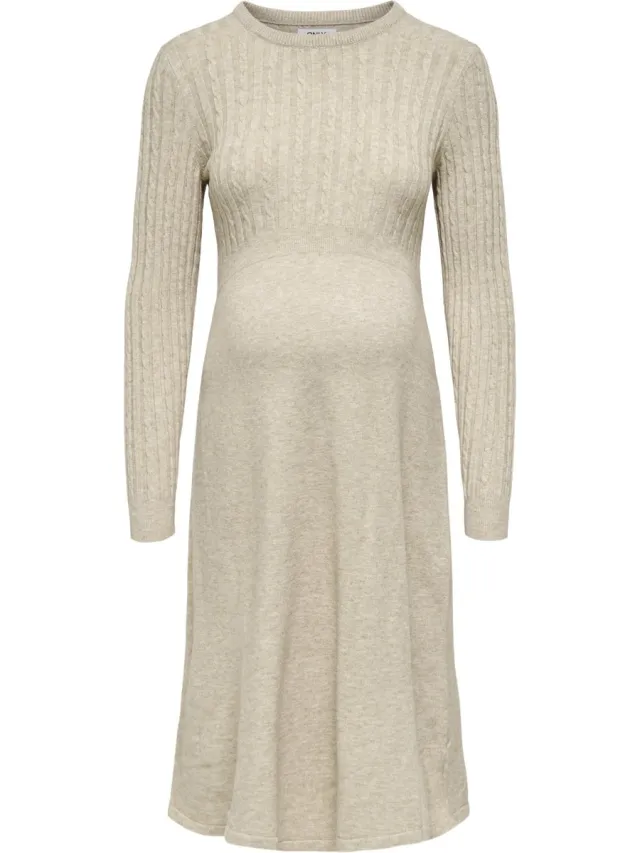 Only OLMFIA LS CABLE DRESS KNT - Dames - Mini jurken Weathered Teak
