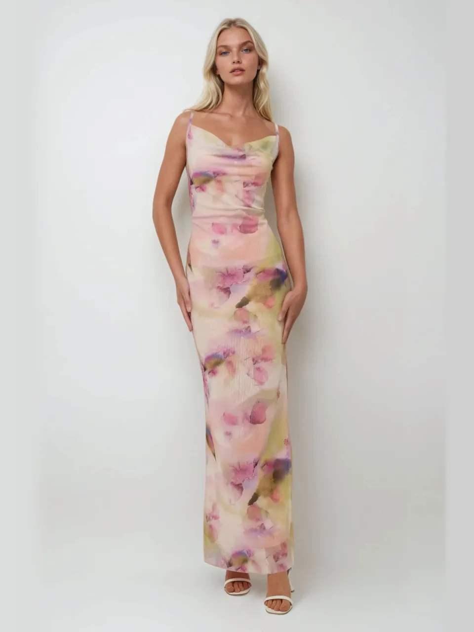 Hiccup Geprinte Bodycon Maxi Tulle Jurk veelkleurig, foto 2