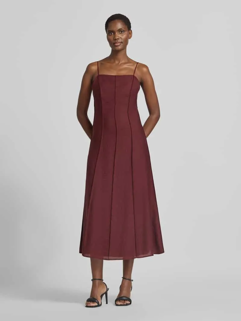 Jake*s Collection Getailleerde vrijetijdsjurk van lyocellmix met wol, model 'D076-WaistSlipDr' Prune