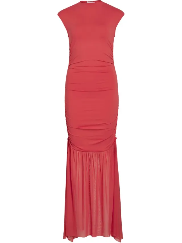 Vila VIKENZA S/S HIGH NECK ANKLE DRESS/DC/KA - Dames - Maxi jurken Racing Red