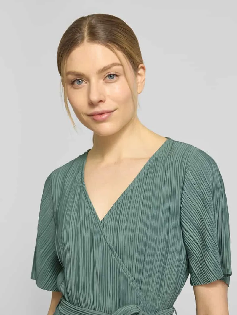 Yas Cocktailjurk in wikkel-look model 'LINDA' groen, foto 2