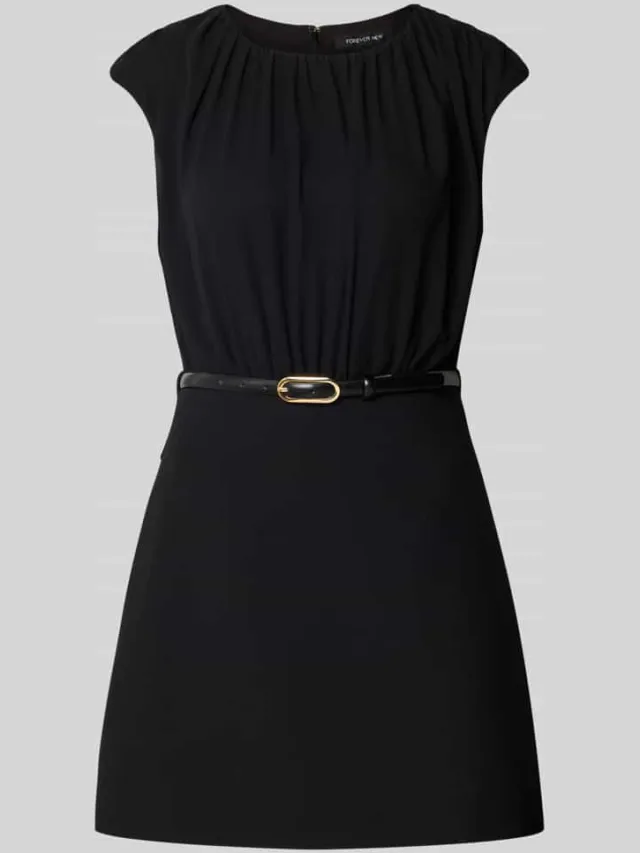 Forever New Cocktailjurk met riem en draperieën model 'Quinn' Zwart