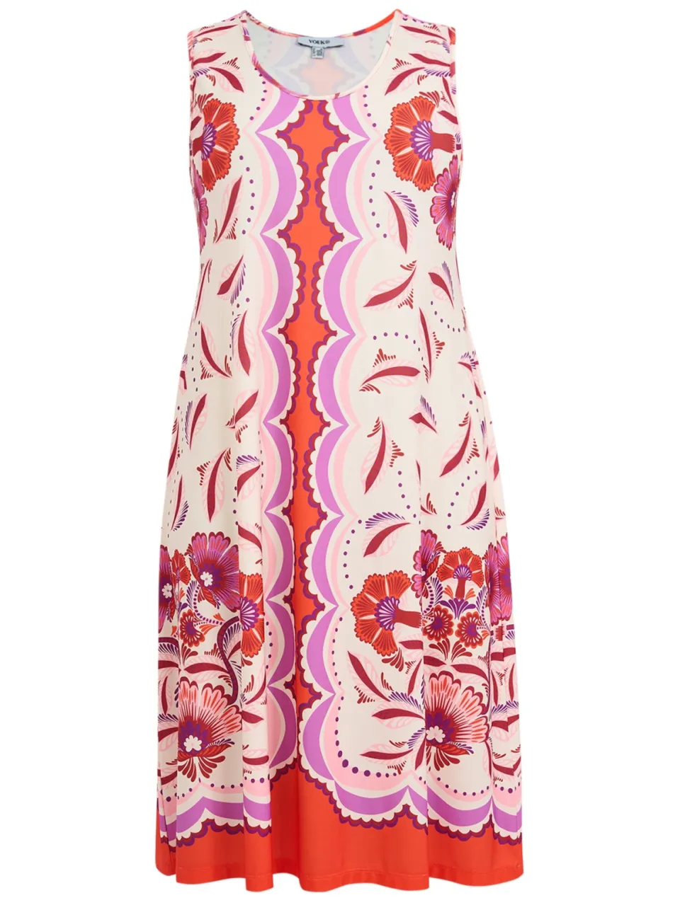 Yoek Mouwloze jurk FLAMINGO | Oranje, foto 4