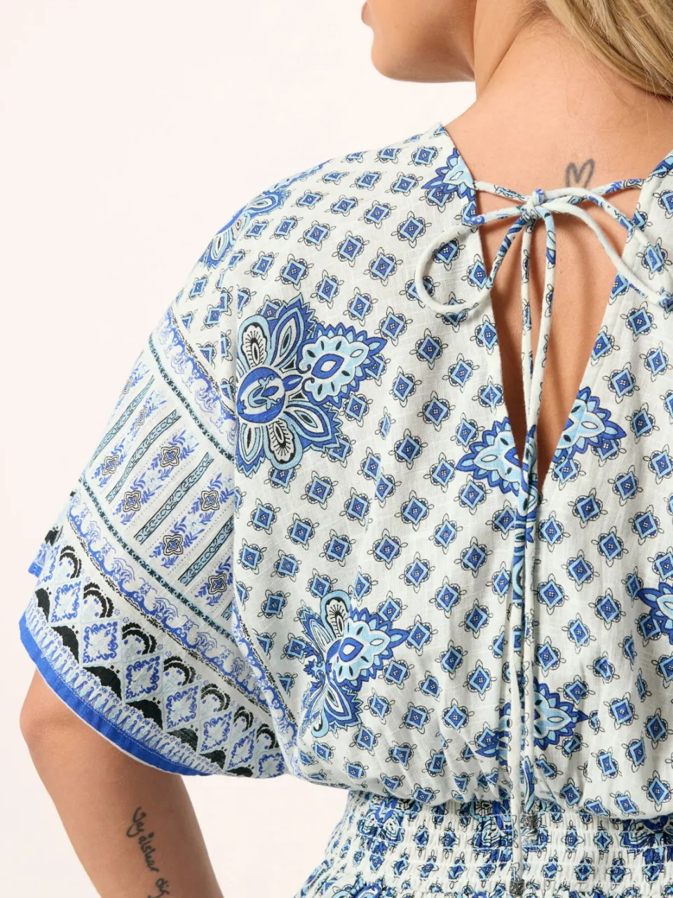 Yours Blauwe Paisleyprint Maxijurk-60, foto 5