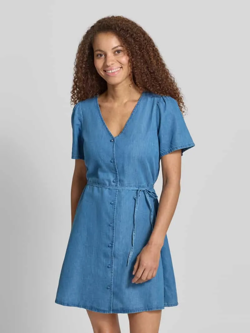Only Getailleerde spijkerjurk van mix van katoen en lyocell model 'EVIDA-BEA' blauw, foto 4