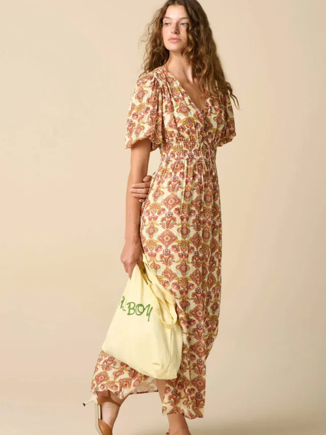 Sissy-Boy midi jurk met glitters - meerkleurig wit