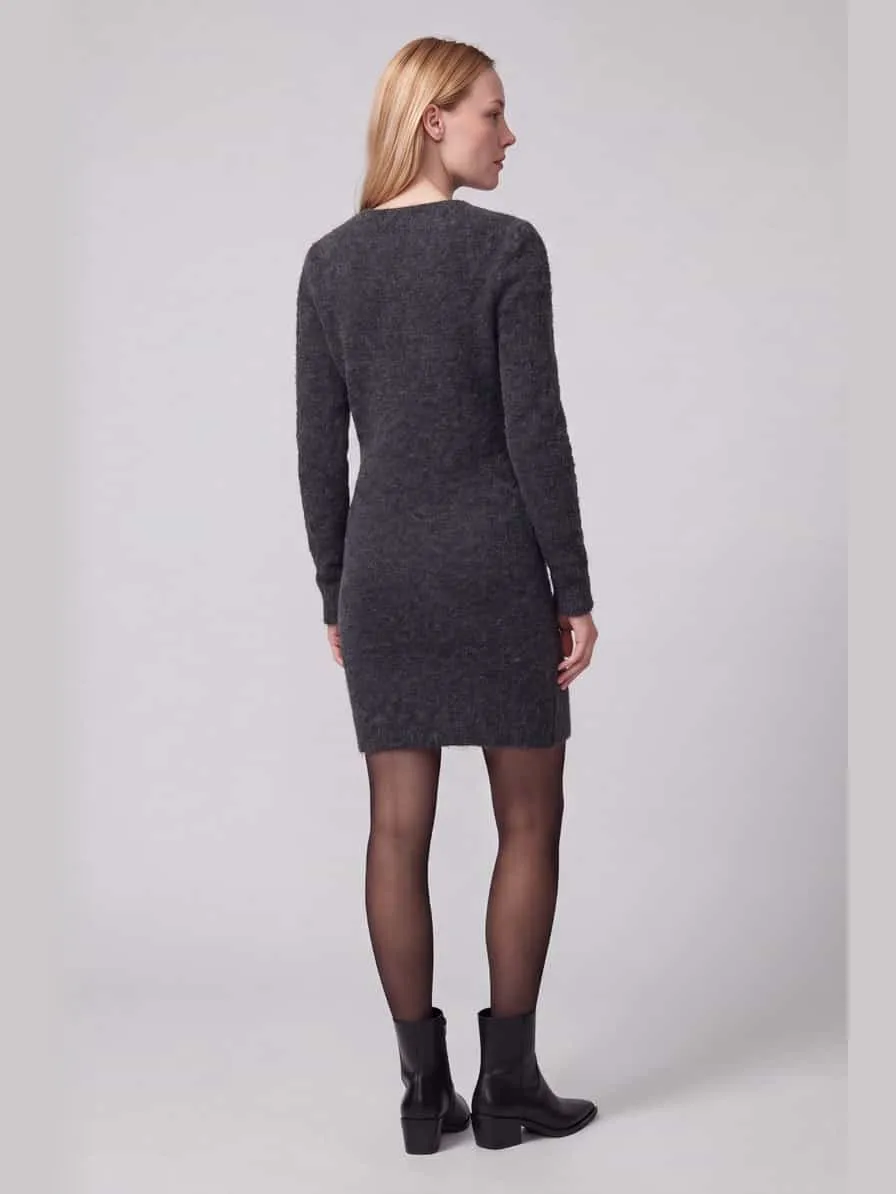 Vero Moda Doffy tricotjurk donkergrijs zwart, foto 5