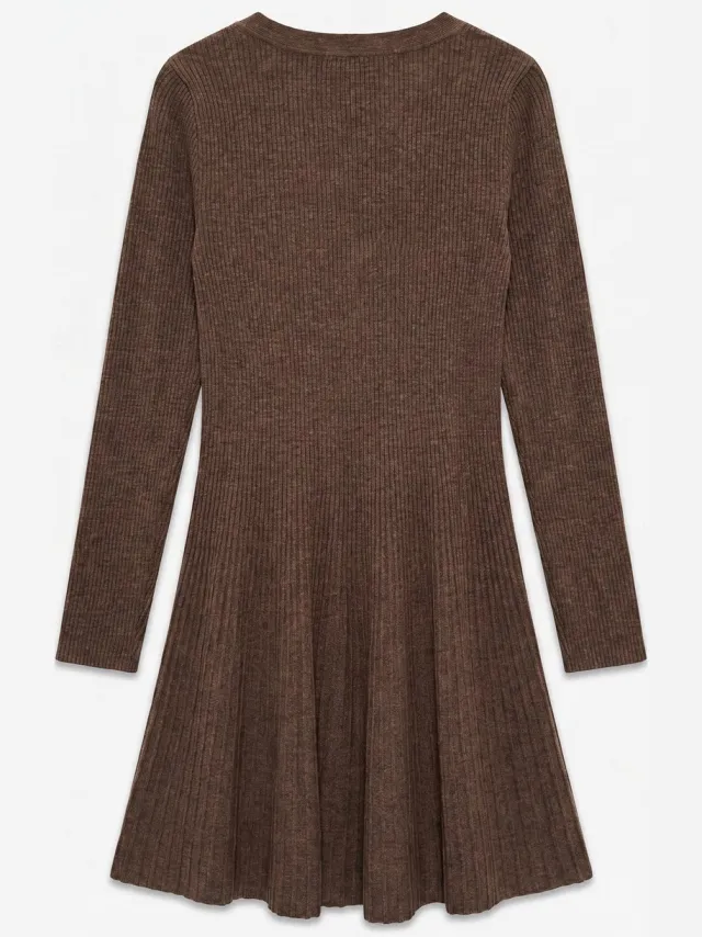 Vero Moda Gebreide jurk AWHEDDA Midi-jurk warm taupe 1
