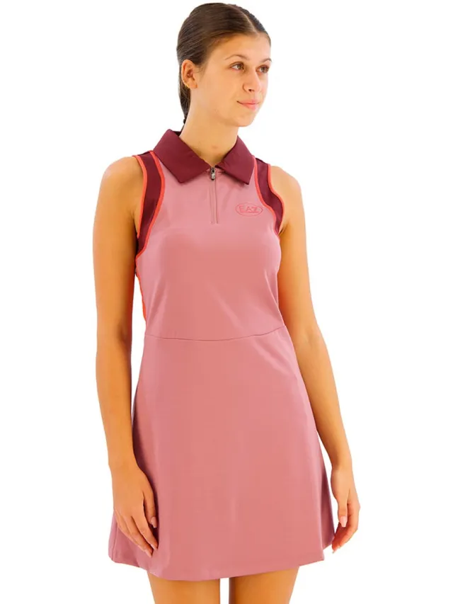 EA7 Emporio Armani 7w000560_af19155 Mouwloze Jurk Roze XS Vrouw Dusky Orchid / Bordeau