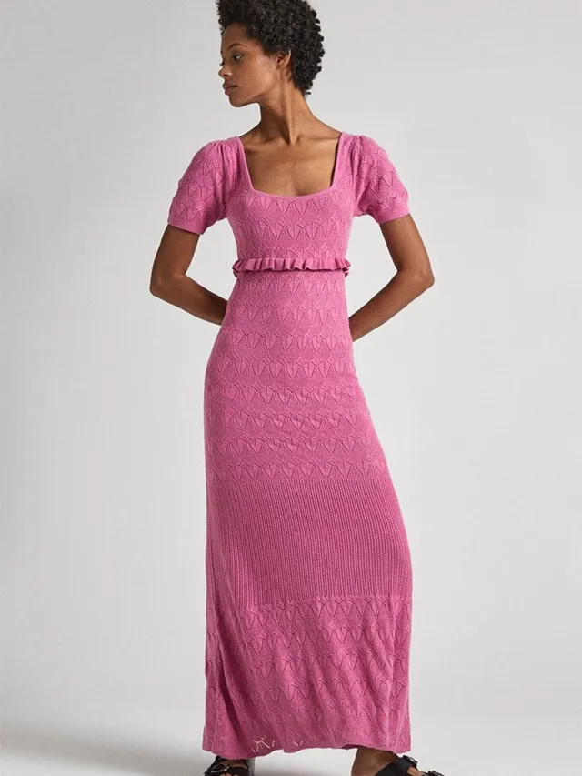 Pepe Jeans Pl953525 Jurk Met Korte Mouwen Roze S Vrouw English Rose Pink