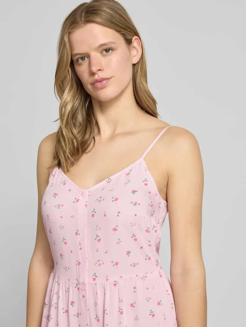 Pieces Licht uitlopend mini-jurk van pure viscose model 'TALA' roze, foto 5