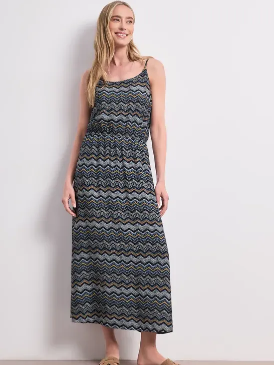 Street One Midi-jurk met zigzagpatroon Blauw