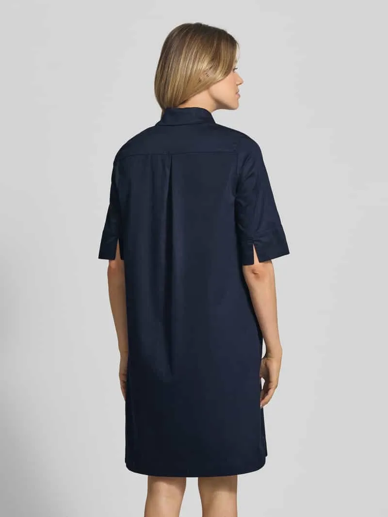 Christian Berg Woman Knie-lange overhemdjurk met steekzakken donkerblauw, foto 3