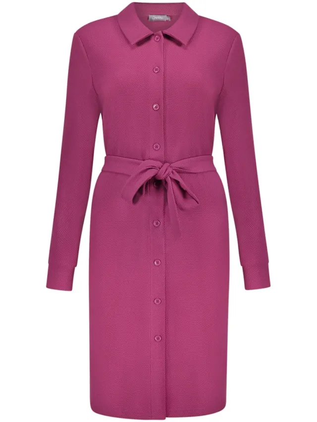 Geisha Jurk Jurk Met Strikceintuur 67541 21 Cyclame Dames Maat Roze