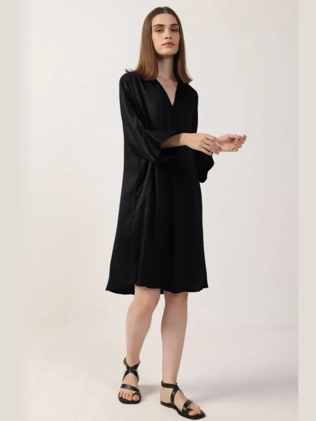 Neu Nomads dames vegan Jurk Kimono Zwart