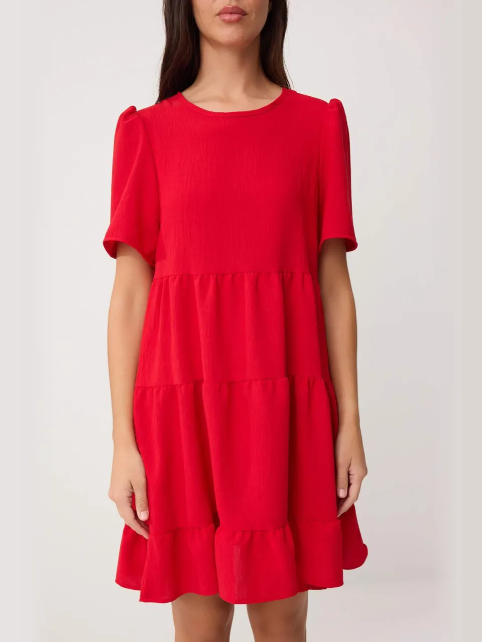 Trendyol TRENDYOLMİLLA Dames Rood Effen Kort / Mini Kort Recht Jurken, foto 2
