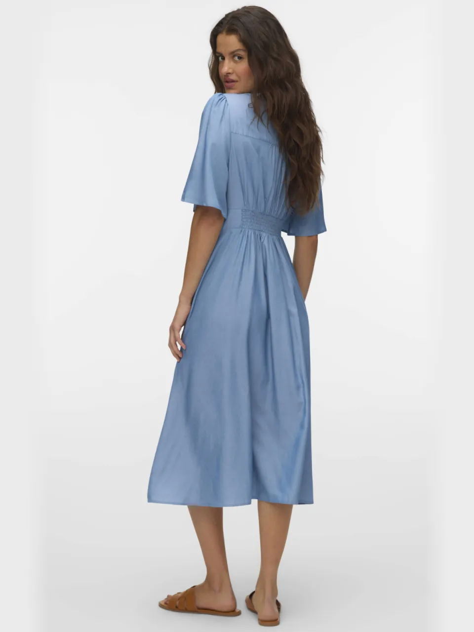 Vero Moda A-lijn jurk light blue denim, foto 3
