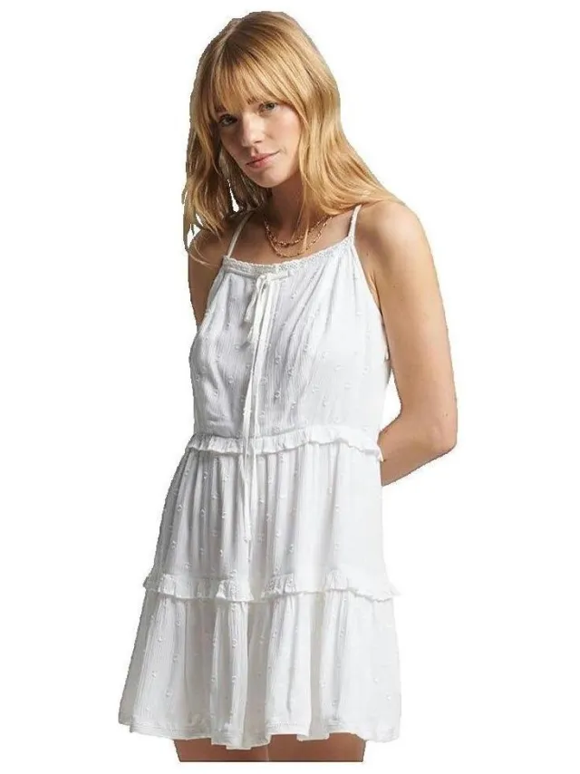 Superdry Jurk Superdry Vintage Broderie Cami Wit
