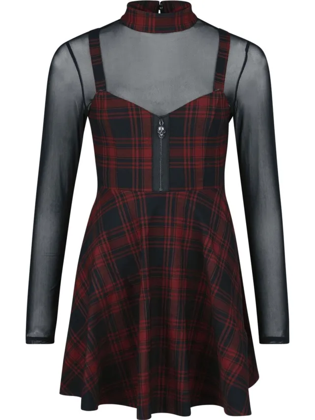 Killstar Exclusive Tartan Collection – Sable Riot Dress Dames Mini-jurk - meerkleurig multicolor