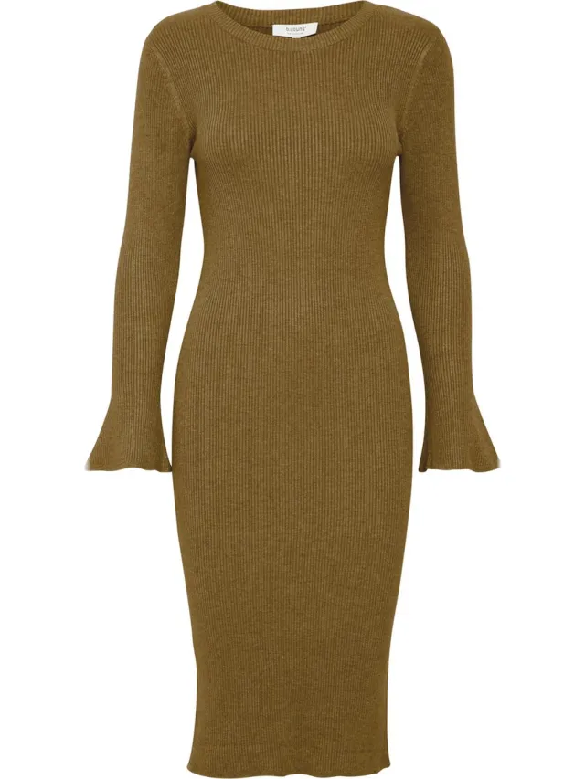 b.Young BYMMORLA RIB DRESS - Dames Jurk Green