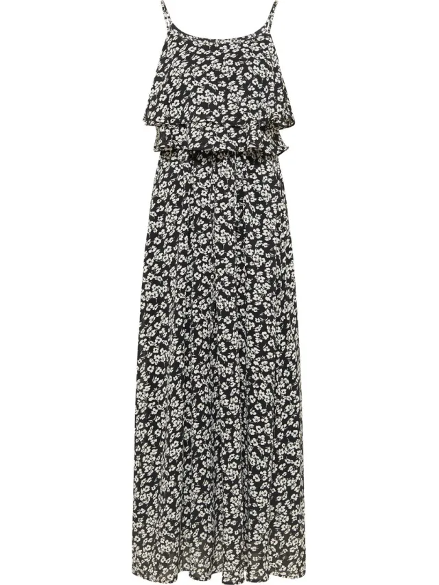 Faina Maxi jurk zwart wit