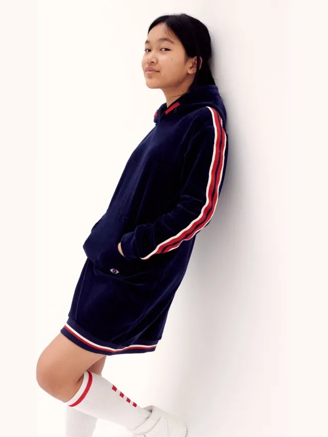 Woody x Anne Kurris Dress with hood Donkerblauw