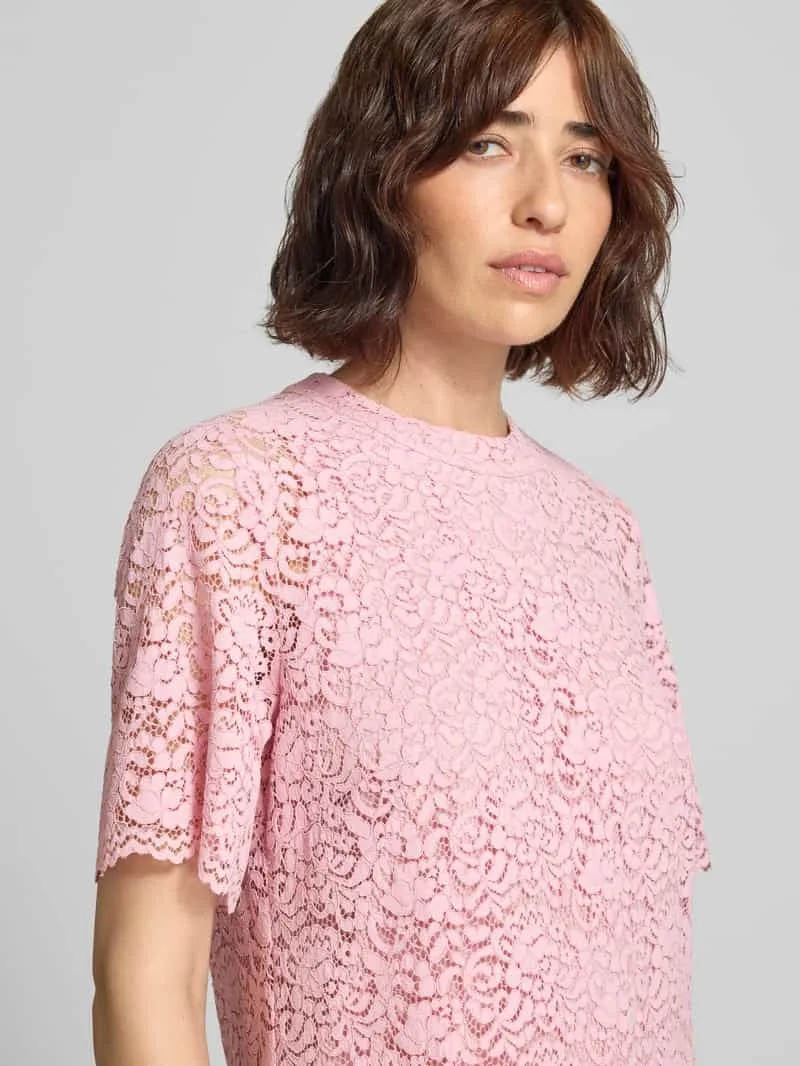 Joop! relaxed fit cocktailjurk met viscose model 'Darlene' felroze, foto 4