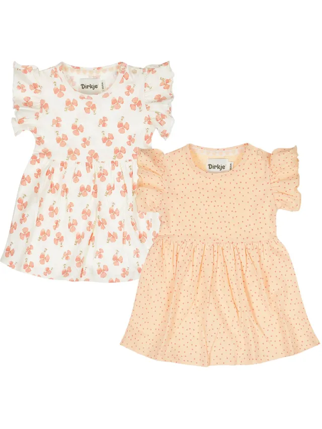 Dirkje Meisjes 2-Pack Jurk - Peach
