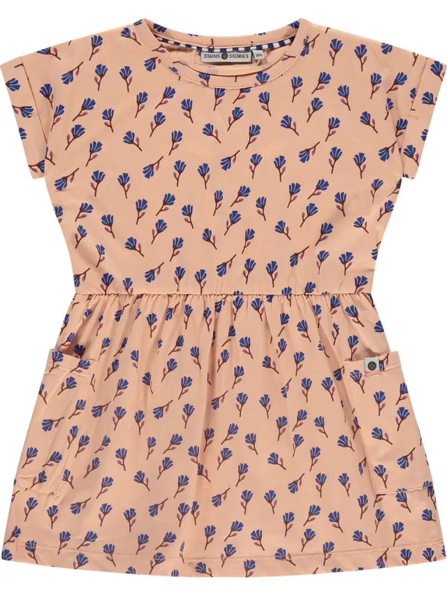 Stains&Stories Stains and Stories girls dress short sleeve Meisjes Jurk - cantaloupe