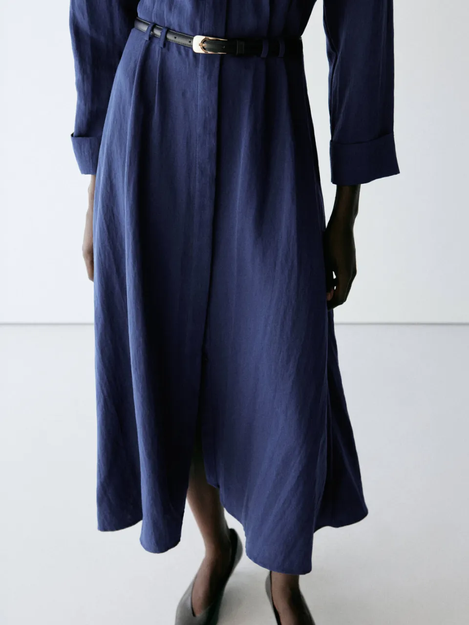 Mango blousejurk met ceintuur - blauw, foto 6
