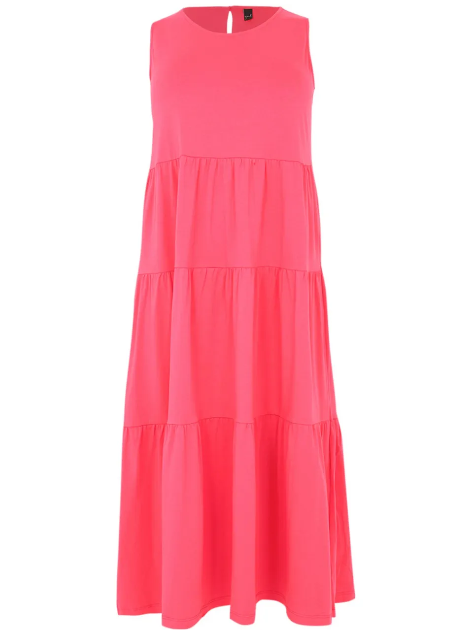 Yoek jurk met ruches roze, foto 2