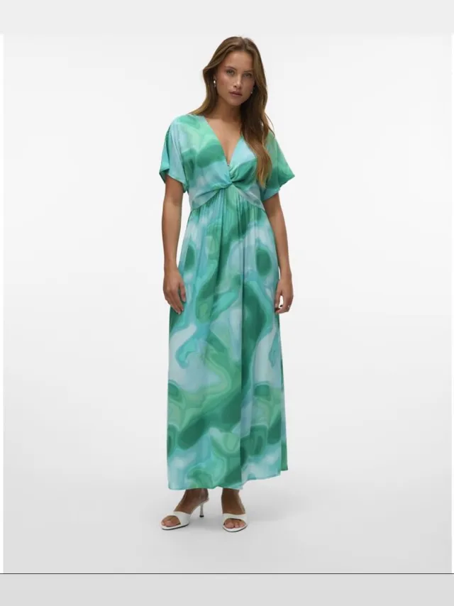 Vero Moda VMVADE S/S V-NECK ANKLE DRESS WVN LCS - Dames - Maxi jurken Bosphorus;Vade